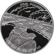 5 Pounds - Elizabeth II Evacuation of Dunkirk; Silver Proof, United Kingdom, 2010 reverse image