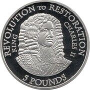 5 Pounds - Elizabeth II Revolution to Restoration - Silver proof, United Kingdom, 2010 reverse image