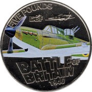 5 Pounds - Elizabeth II Battle of Britain - Boulton Paul Defiant, United Kingdom, 2010 reverse image