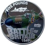 5 Pounds - Elizabeth II Battle of Britain - Supermarine Spitfire; Silver Proof, United Kingdom, 2010 reverse image