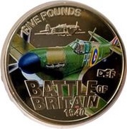 5 Pounds - Elizabeth II Battle of Britain - Supermarine Spitfire, United Kingdom, 2010 reverse image