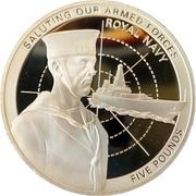 5 Pounds - Elizabeth II Royal Navy; Silver Proof, United Kingdom, 2011 reverse image