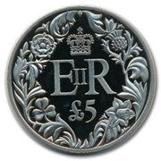 5 Pounds - Elizabeth II Diamond Jubilee; Silver Proof, United Kingdom, 2012 reverse image