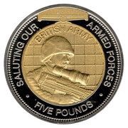 5 Pounds - Elizabeth II British Army; Gold clad, United Kingdom, 2012 reverse image
