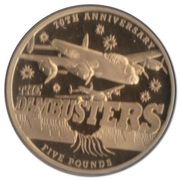 5 Pounds - Elizabeth II Dambusters; Gold Proof, United Kingdom, 2013 reverse image