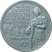 5 Pounds - Elizabeth II Great War, United Kingdom, 2014 reverse image