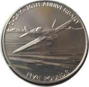 5 Pounds - Elizabeth II D-Day - By Air, United Kingdom, 2014 reverse image