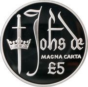5 pounds - Elizabeth II Magna Carta; Silver Proof, United Kingdom, 2015 reverse image