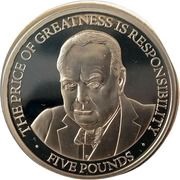 5 pounds - Elizabeth II Winston Churchill, United Kingdom, 2015 reverse image