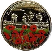 5 Pounds - Elizabeth II Battle of the Somme; Coloured, United Kingdom, 2016 reverse image
