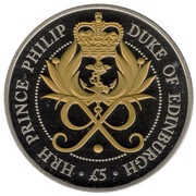 5 Pounds - Elizabeth II Prince Philip 70 Years of Service, United Kingdom, 2017 reverse image