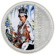 5 Pounds - Elizabeth II 65th Anniversary of Coronation; Silver proof, United Kingdom, 2018 reverse image