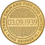 5 Pounds - Elizabeth II The 80th Anniversary of the King's Speech; Gold Proof, United Kingdom, 2019 reverse image