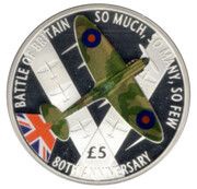 5 Pounds - Elizabeth II Battle of Britain, United Kingdom, 2020 reverse image