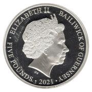 5 Pounds - Elizabeth II Decimalisation; Silver proof obverse image