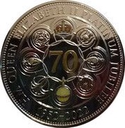 5 Pounds - Elizabeth II Platinum Jubilee; Colourised, United Kingdom, 2022 reverse image