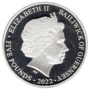 5 Pounds - Elizabeth II Platinum Jubilee; Silver proof with gold plating obverse image