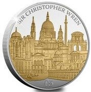 5 Pounds - Charles III Christopher Wren; Silver Proof, United Kingdom, 2023 reverse image