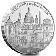 5 Pounds - Charles III Christopher Wren, United Kingdom, 2023 reverse image