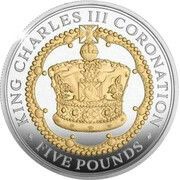 5 Pounds - Charles III Coronation; Silver Proof reverse image