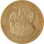 10 Pounds - Elizabeth II Royal Wedding, Gold Proof, United Kingdom, 2011 reverse image