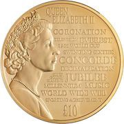 10 Pounds - Elizabeth II Reflections of a Reign; Gold Proof, United Kingdom, 2015 reverse image