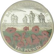 10 Pounds - Elizabeth II Battle of the Somme, United Kingdom, 2016 reverse image