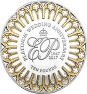 10 Pounds - Elizabeth II Platinum Wedding, United Kingdom, 2017 reverse image