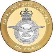 10 Pounds - Elizabeth II Royal Air Force Centenary reverse image