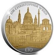 10 Pounds - Charles III Christopher Wren, United Kingdom, 2023 reverse image