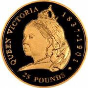 25 Pounds - Elizabeth II Victoria, United Kingdom, 2001 reverse image