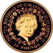 25 Pounds - Elizabeth II 75th Birthday, United Kingdom, 2001 reverse image