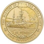25 Pounds - Elizabeth II HMS Invincible, United Kingdom, 2004 reverse image
