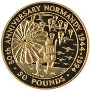 50 Pounds - Elizabeth II Normandy Invasion, United Kingdom, 1994 reverse image