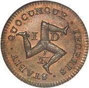 ½ Penny - James Stanley, United Kingdom, 1733 reverse image
