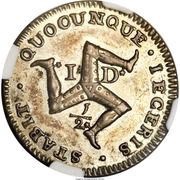½ Penny - James Stanley, United Kingdom, 1733 reverse image
