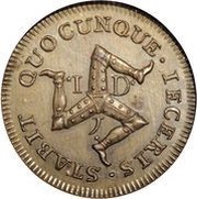 1 Penny - James Stanley, United Kingdom, 1733 reverse image