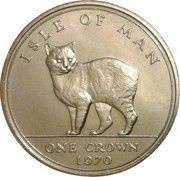 1 Crown - Elizabeth II Manx Cat, United Kingdom, 1970 reverse image