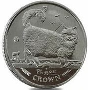 1⁄25 Crown - Elizabeth II Birman Cat; Platinum reverse image