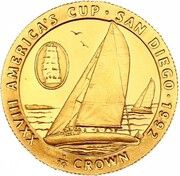 ⅒ Crown - Elizabeth II America's Cup - San Diego reverse image