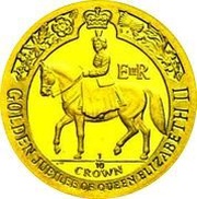 ⅒ Crown - Elizabeth II Queen on Horseback, United Kingdom, 2002 reverse image