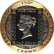 ⅕ Crown - Elizabeth II Penny Black reverse image