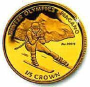 ⅕ Crown - Elizabeth II Slalom skier, United Kingdom, 1998 reverse image
