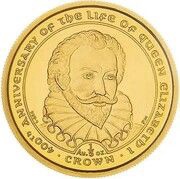 ⅕ Crown - Elizabeth II Sir Walter Raleigh, United Kingdom, 2003 reverse image