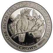 ½ Crown - Elizabeth II Bicentenary of Australia; Platinum Proof reverse image