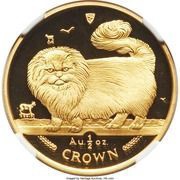 ½ Crown - Elizabeth II Long-haired Smoke cat reverse image