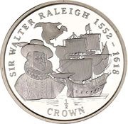 ½ Crown - Elizabeth II Sir Walter Raleigh reverse image