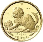 ½ Crown - Elizabeth II Scottish Fold Cat reverse image