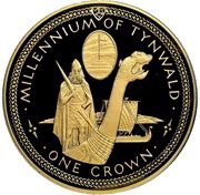 1 Crown - Elizabeth II Tynwald; Gold Proof, United Kingdom, 1979 reverse image