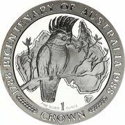 1 Crown - Elizabeth II Bicentenary of Australia; Silver Proof Issue, United Kingdom, 1988 reverse image